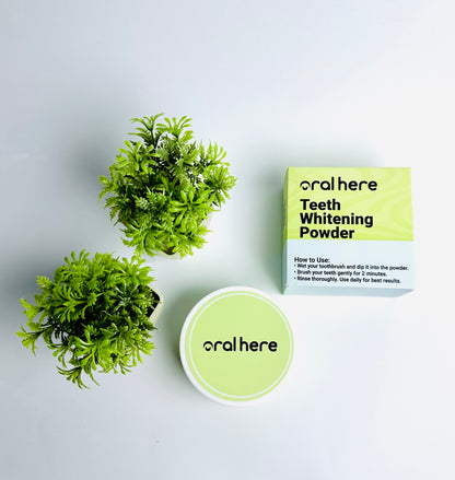 Oral Here Teeth Whitening Powder – Visible Results in 10 Days