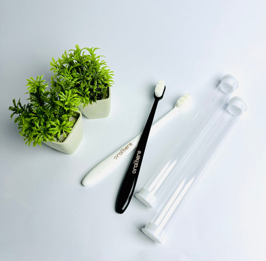 Oral Here 2 pcs Soft Nano Toothbrush  With Travel Case –  Gentle Gum Protection
